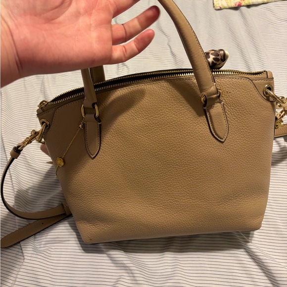 Coach Chic Tan Handbag with Leopard Print Scarf